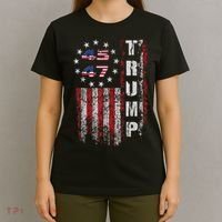 American Made Trump Merchandise Trump 45 47 Flag 2025 T-Shirt thumb 4