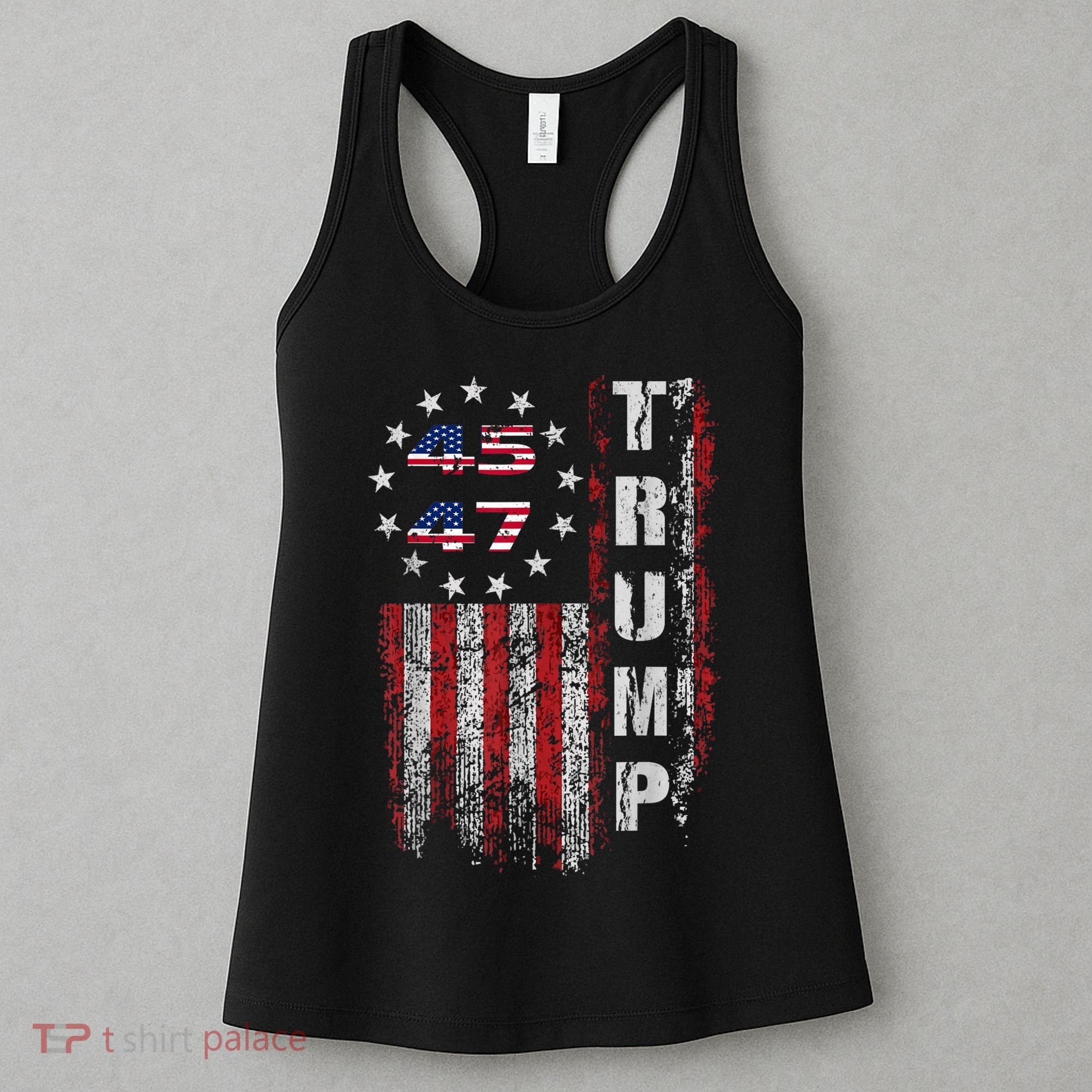 American Made Trump Merchandise Trump 45 47 Flag 2025 Women's Tank Top