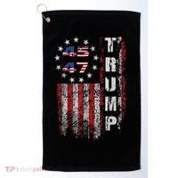 American Made Trump Merchandise Trump 45 47 Flag 2025 Golf Towel thumb 0