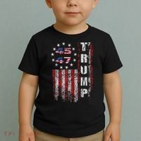 American Made Trump Merchandise Trump 45 47 Flag 2025 Toddler T-Shirt thumb 2