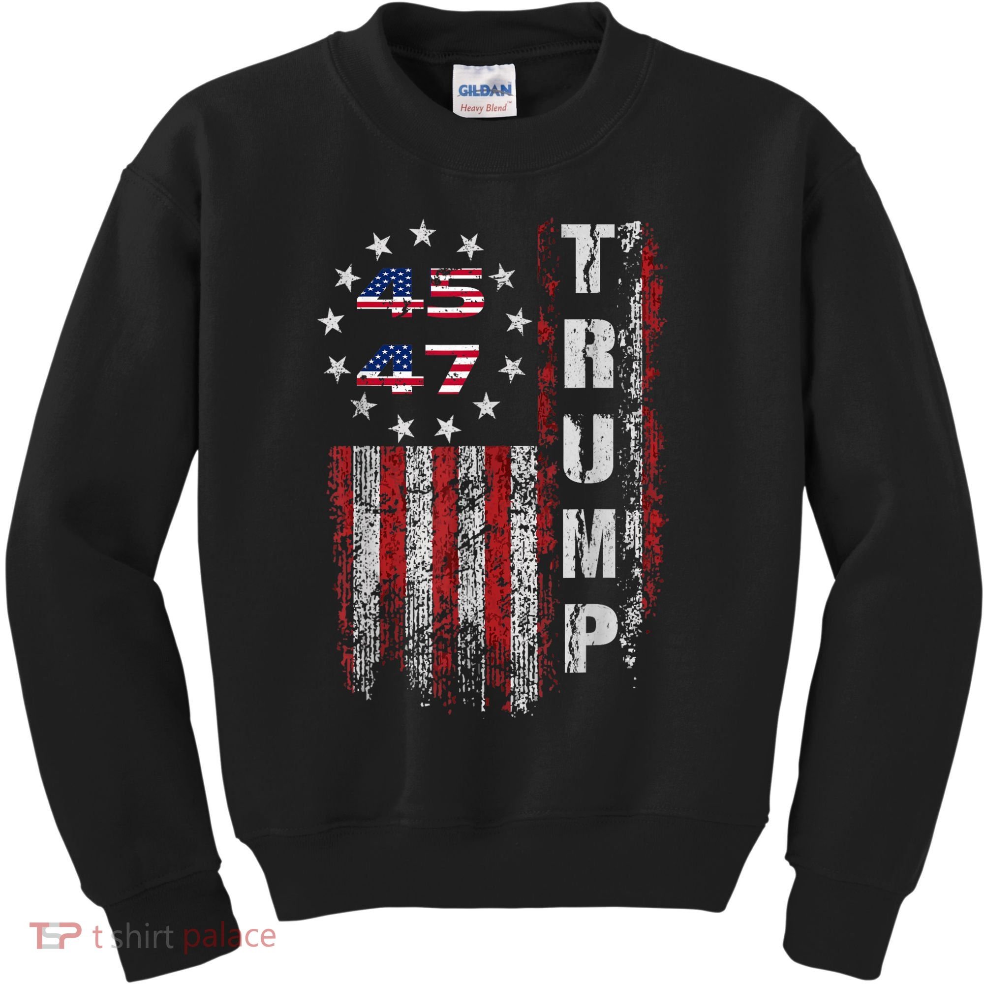 American Made Trump Merchandise Trump 45 47 Flag 2025 Kids Sweatshirt