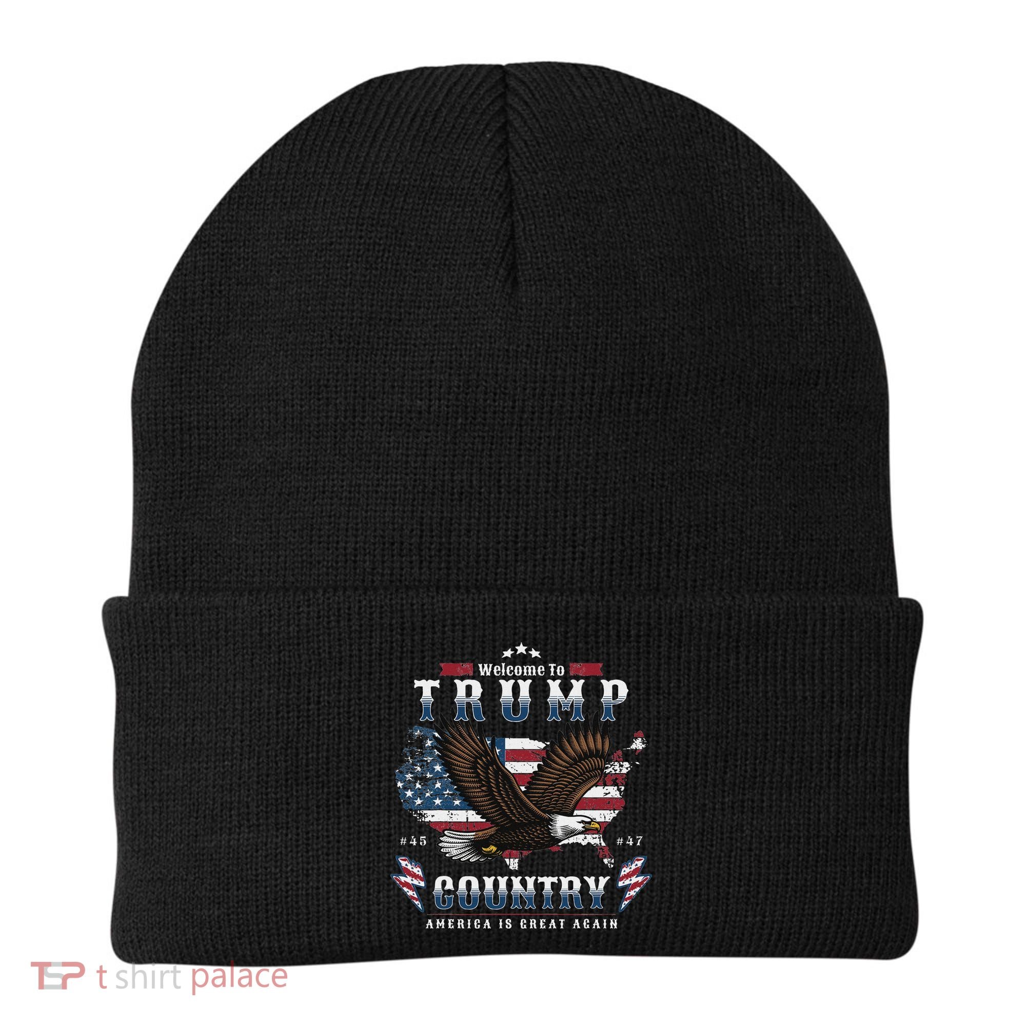 American Made Trump Merchandise Flag Trump 45 47 Beanie