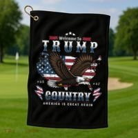 American Made Trump Merchandise Flag Trump 45 47 Golf Towel thumb 1