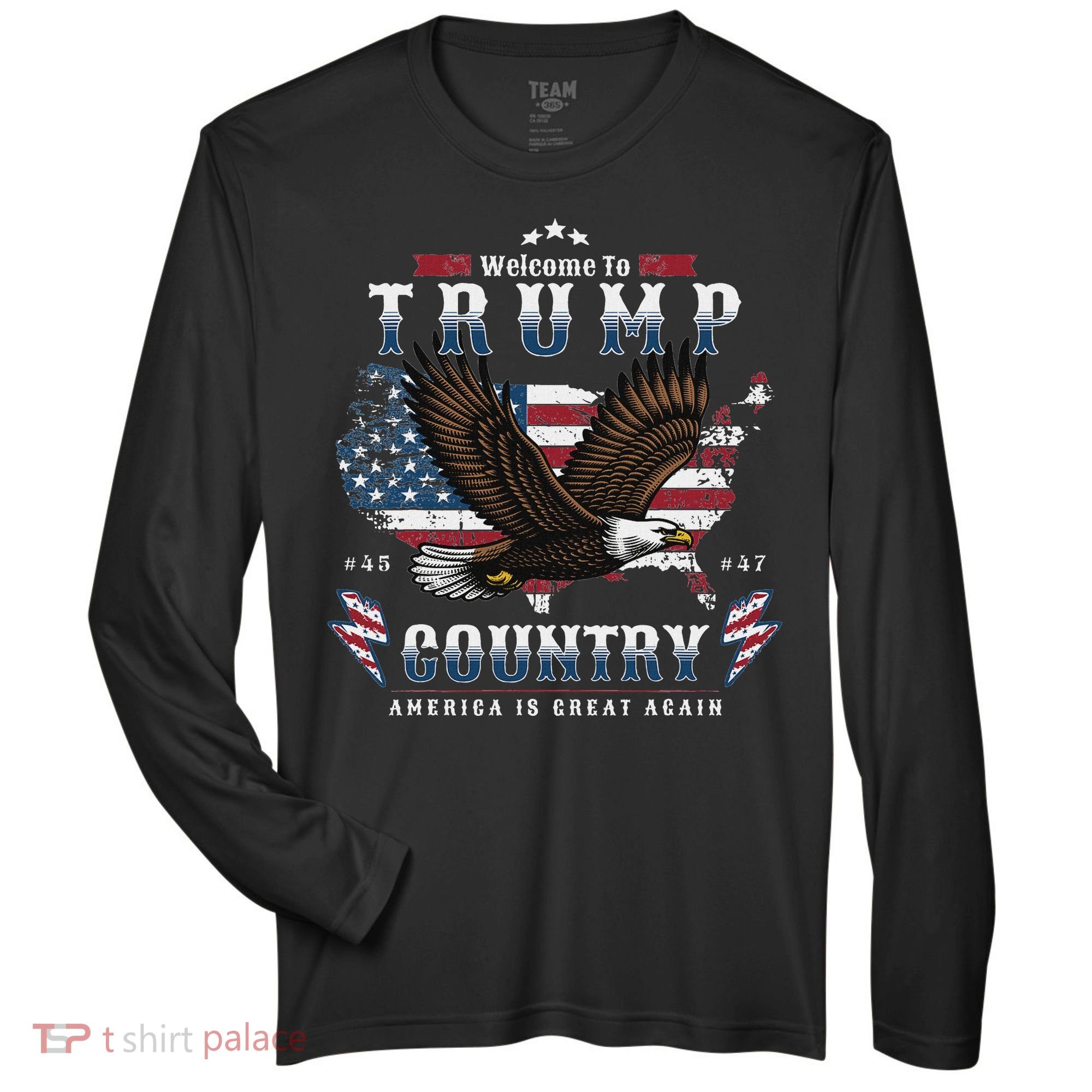 American Made Trump Merchandise Flag Trump 45 47 Zone Performance Long-Sleeve T-Shirt