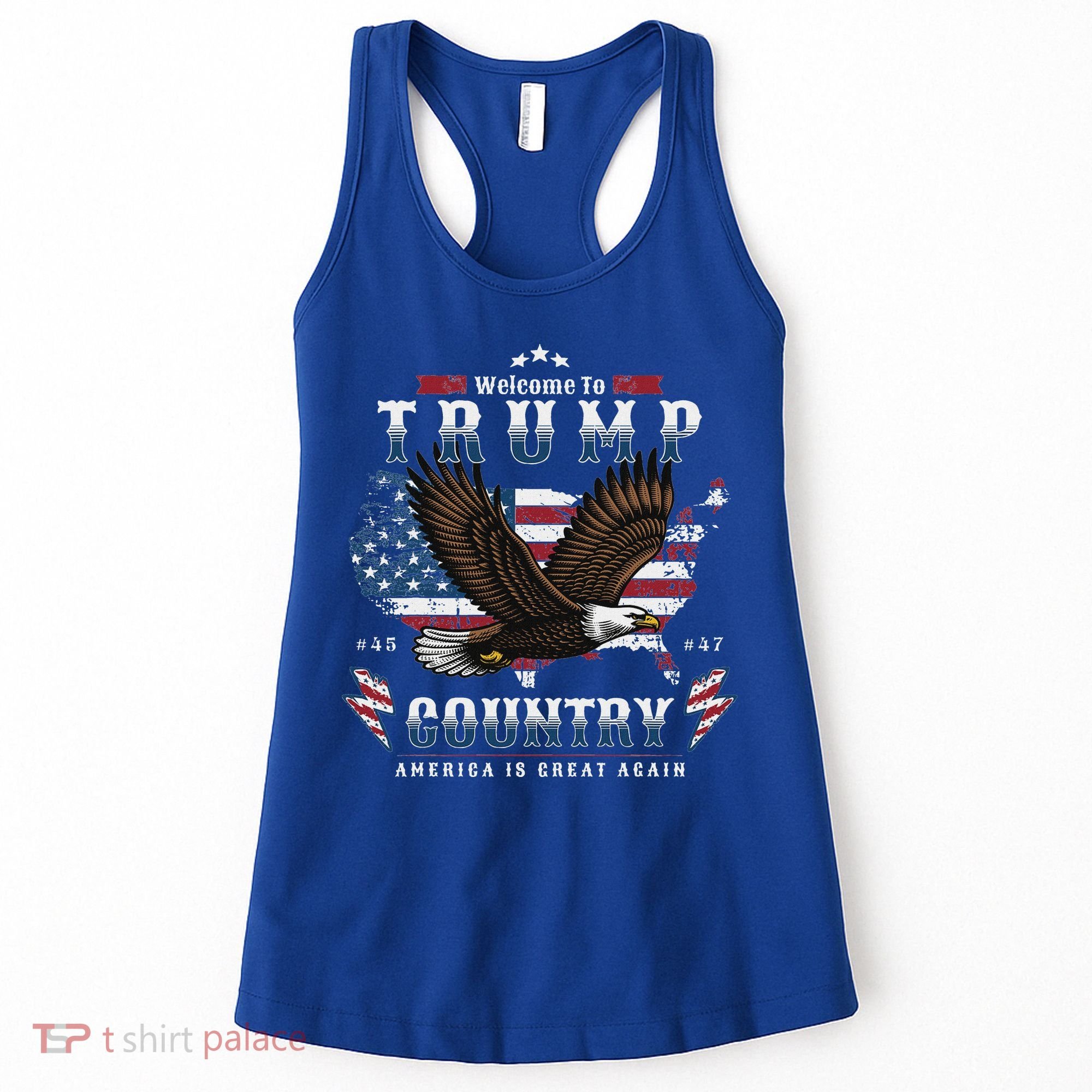 American Made Trump Merchandise Flag Trump 45 47 Women's Tank Top
