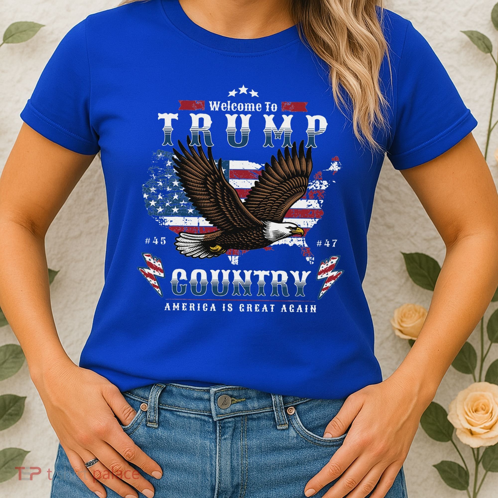 American Made Trump Merchandise Flag Trump 45 47 Women's T-Shirt