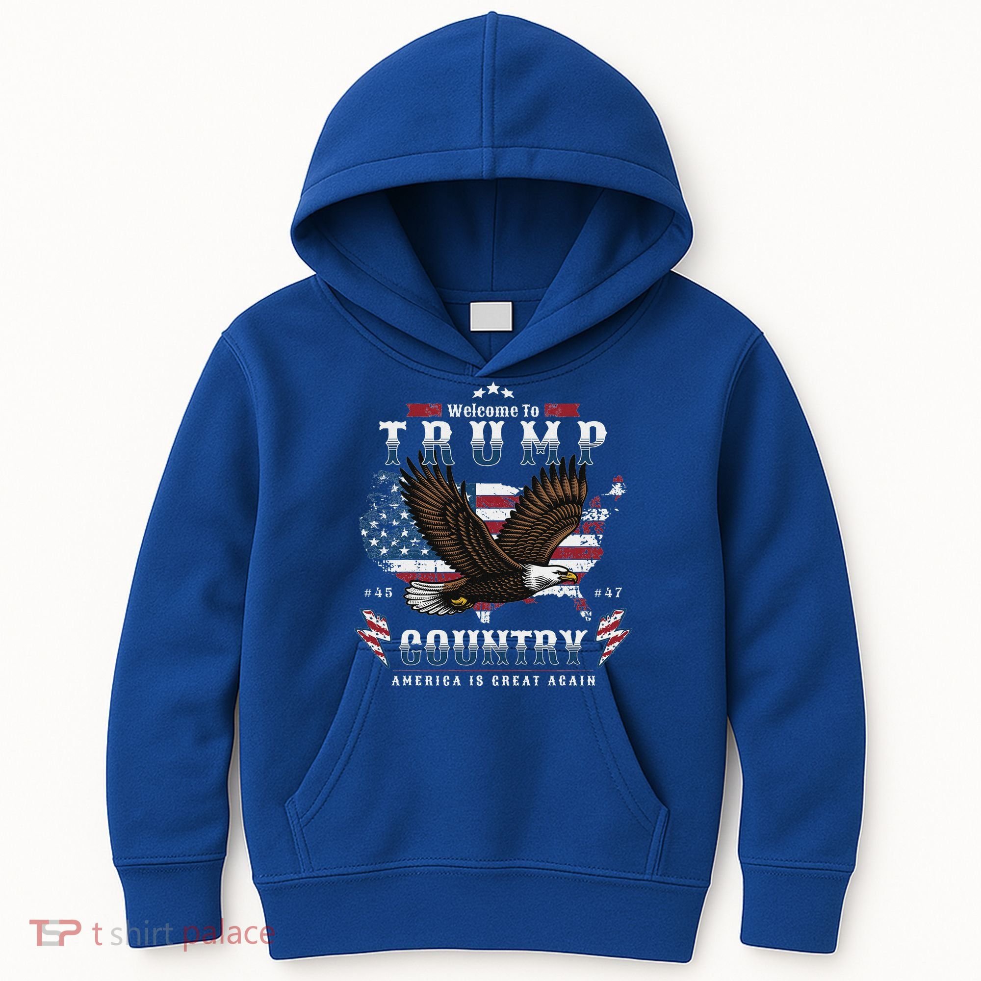 American Made Trump Merchandise Flag Trump 45 47 Kids Hoodie