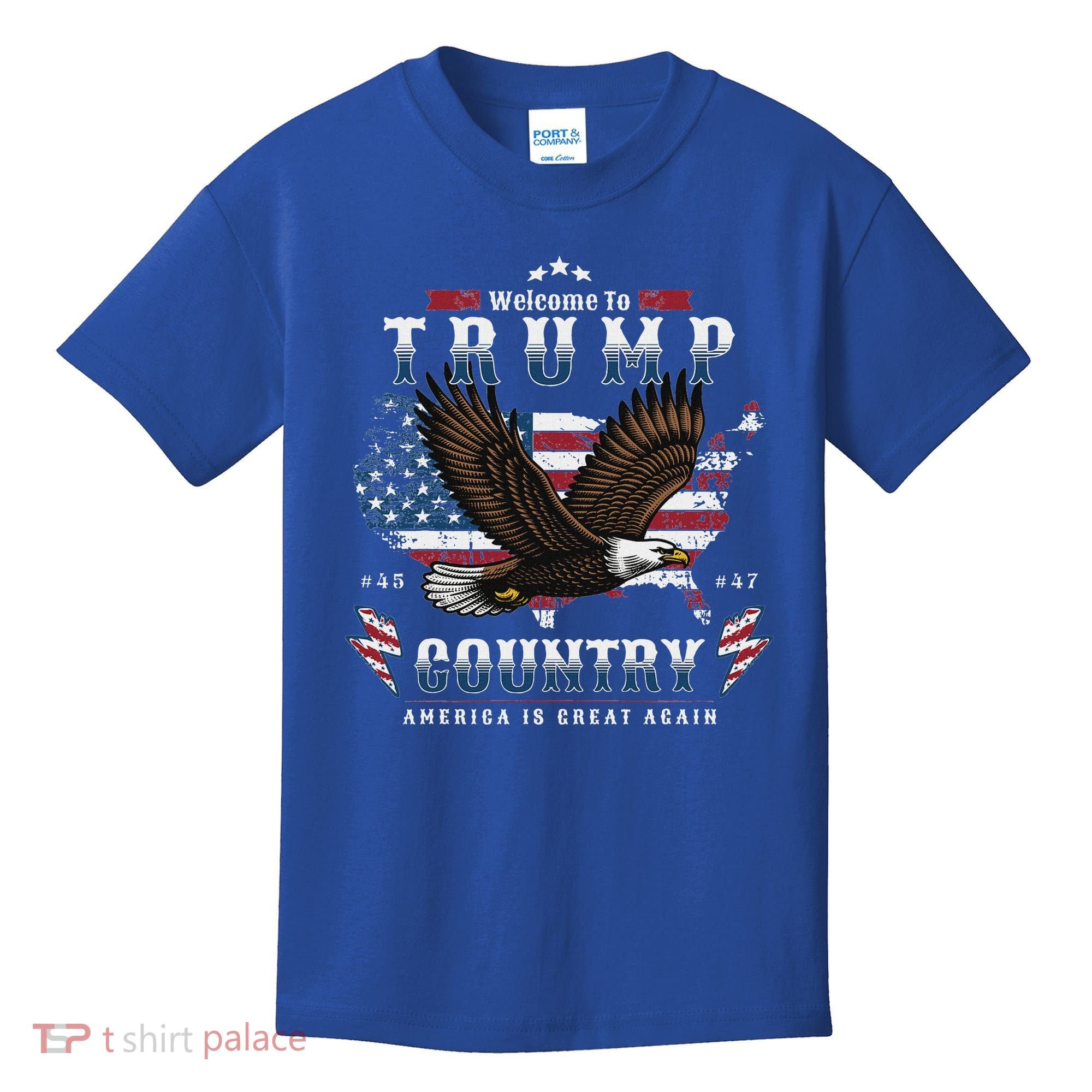 American Made Trump Merchandise Flag Trump 45 47 Kids T-Shirt