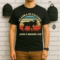 Alaska Moose Tourist Travel Funny T-Shirt thumb 6