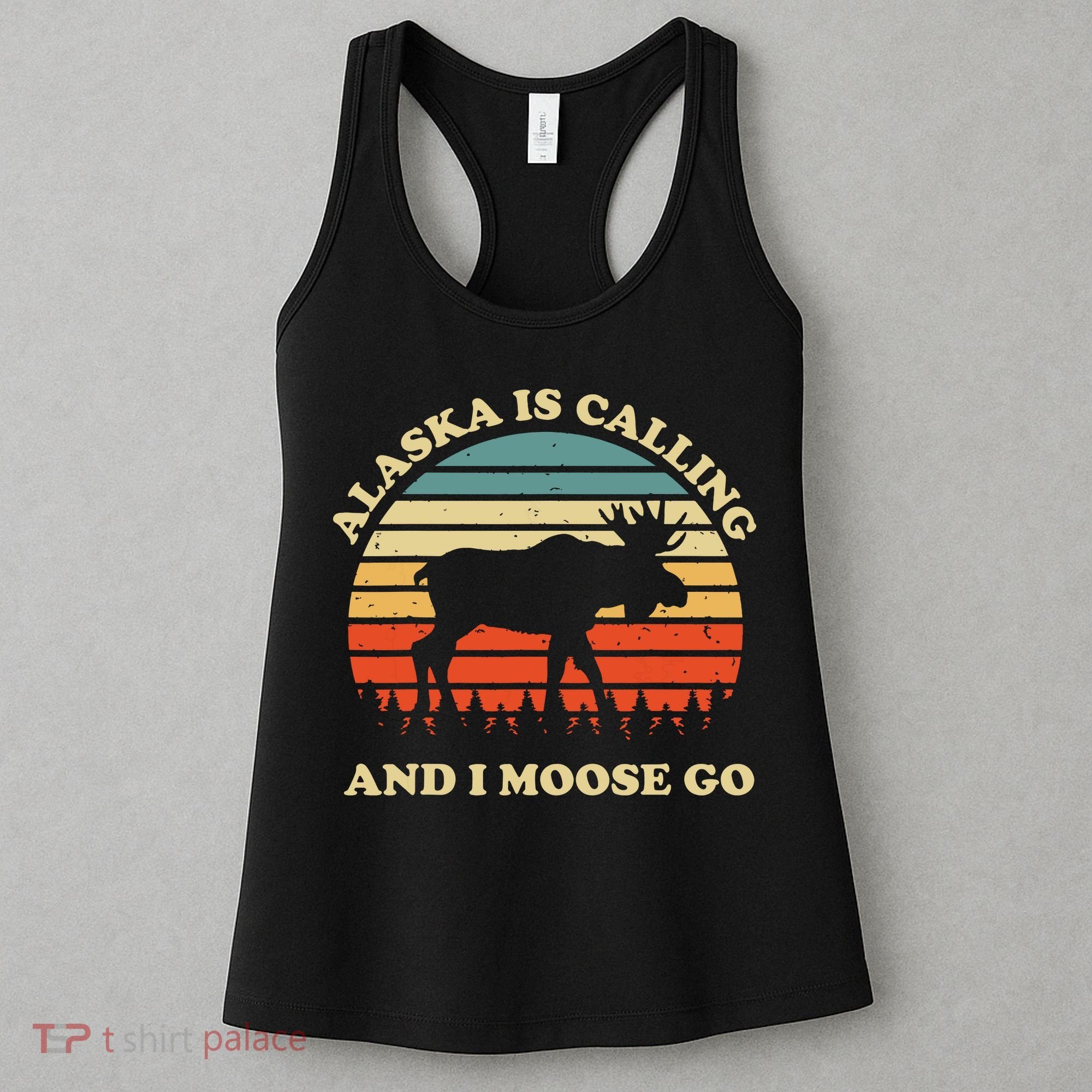 Alaska Moose Tourist Travel Funny Women's Tank Top