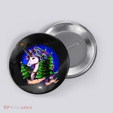 A Magical Unicorn Christmas Button