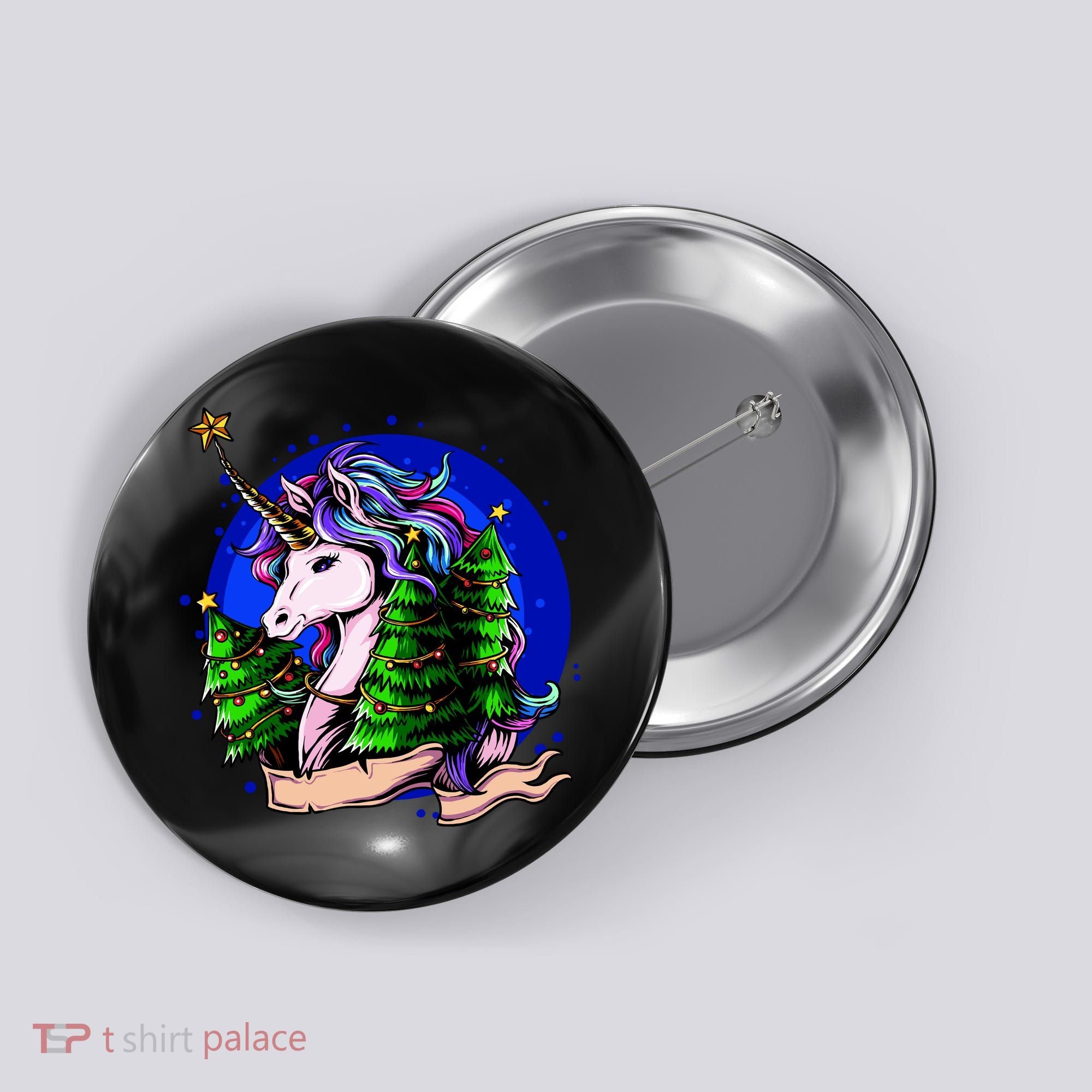 A Magical Unicorn Christmas Button
