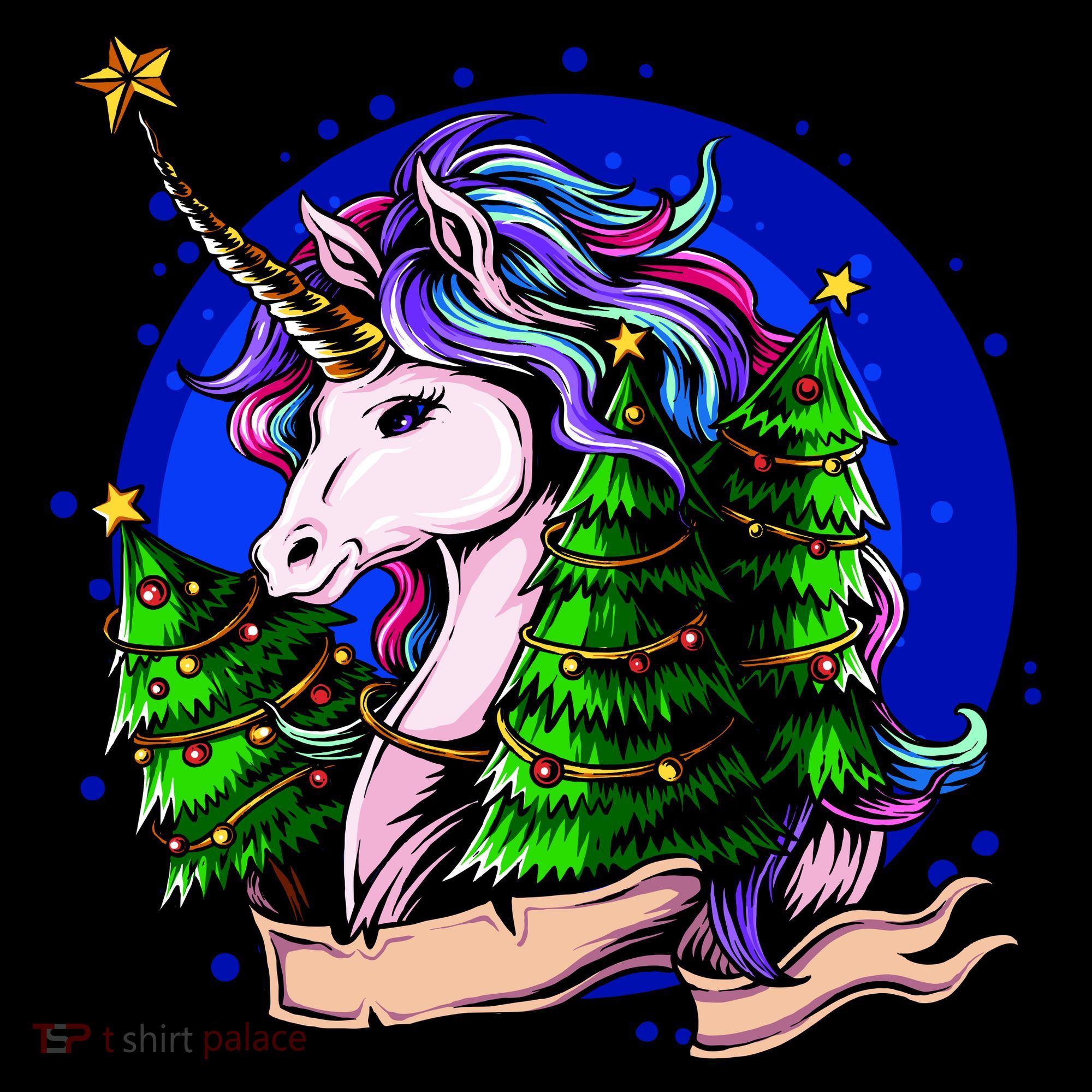 A Magical Unicorn Christmas Button