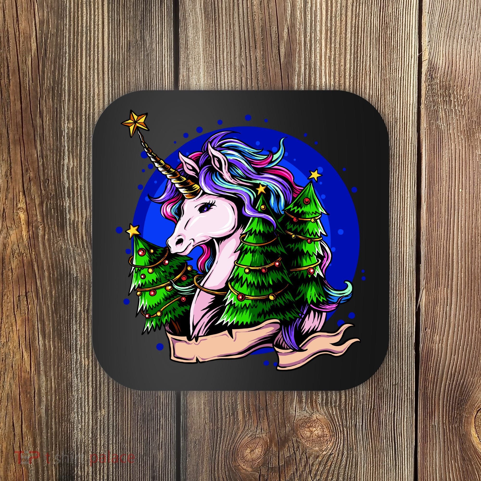 A Magical Unicorn Christmas Coaster
