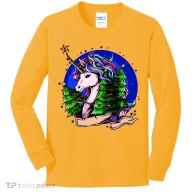 A Magical Unicorn Christmas Kids Long Sleeve Shirt