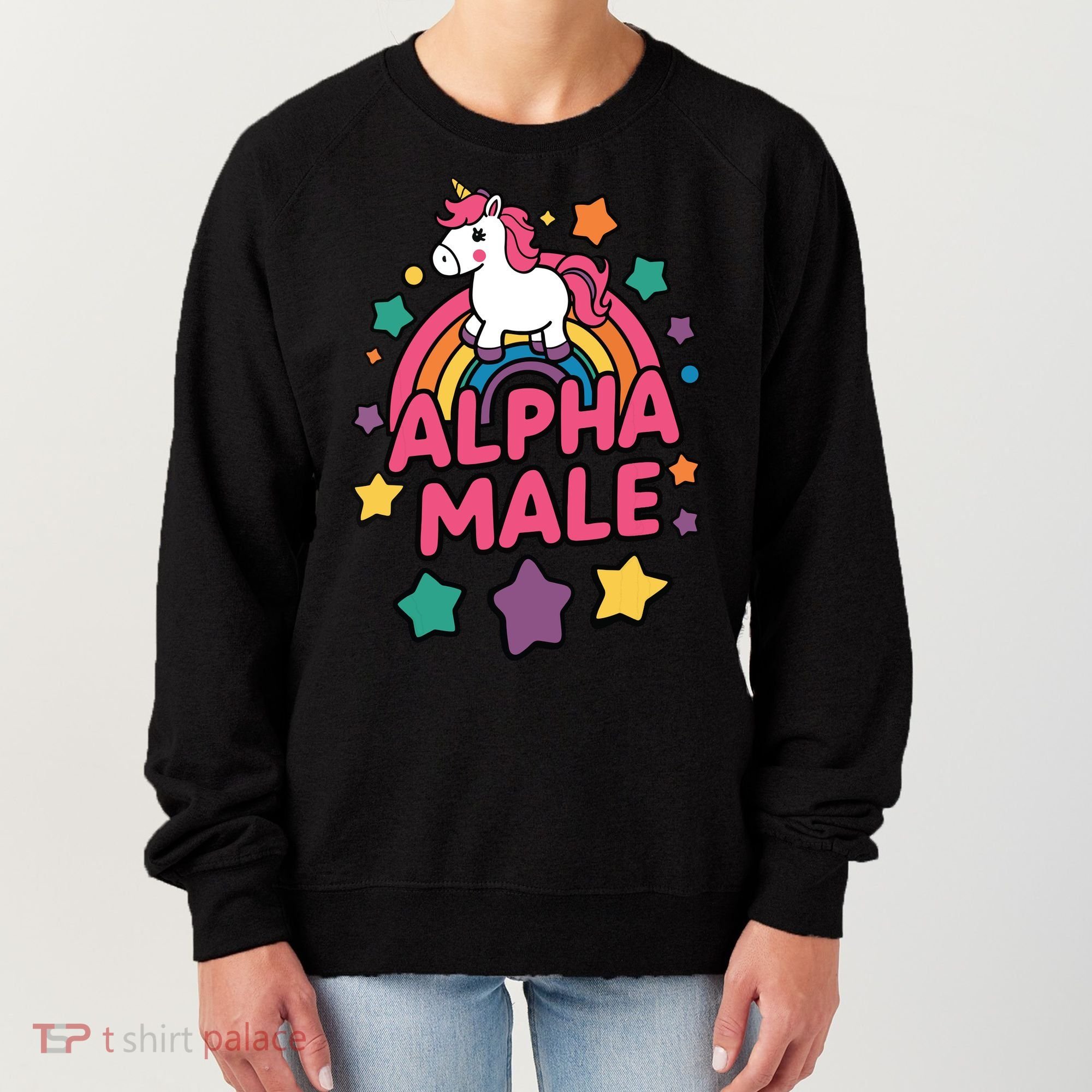 Alpha Male Unicorn Funny Embarrassing Joke Ironic Women's Sweatshirt