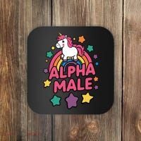 Alpha Male Unicorn Funny Embarrassing Joke Ironic Coaster thumb 0
