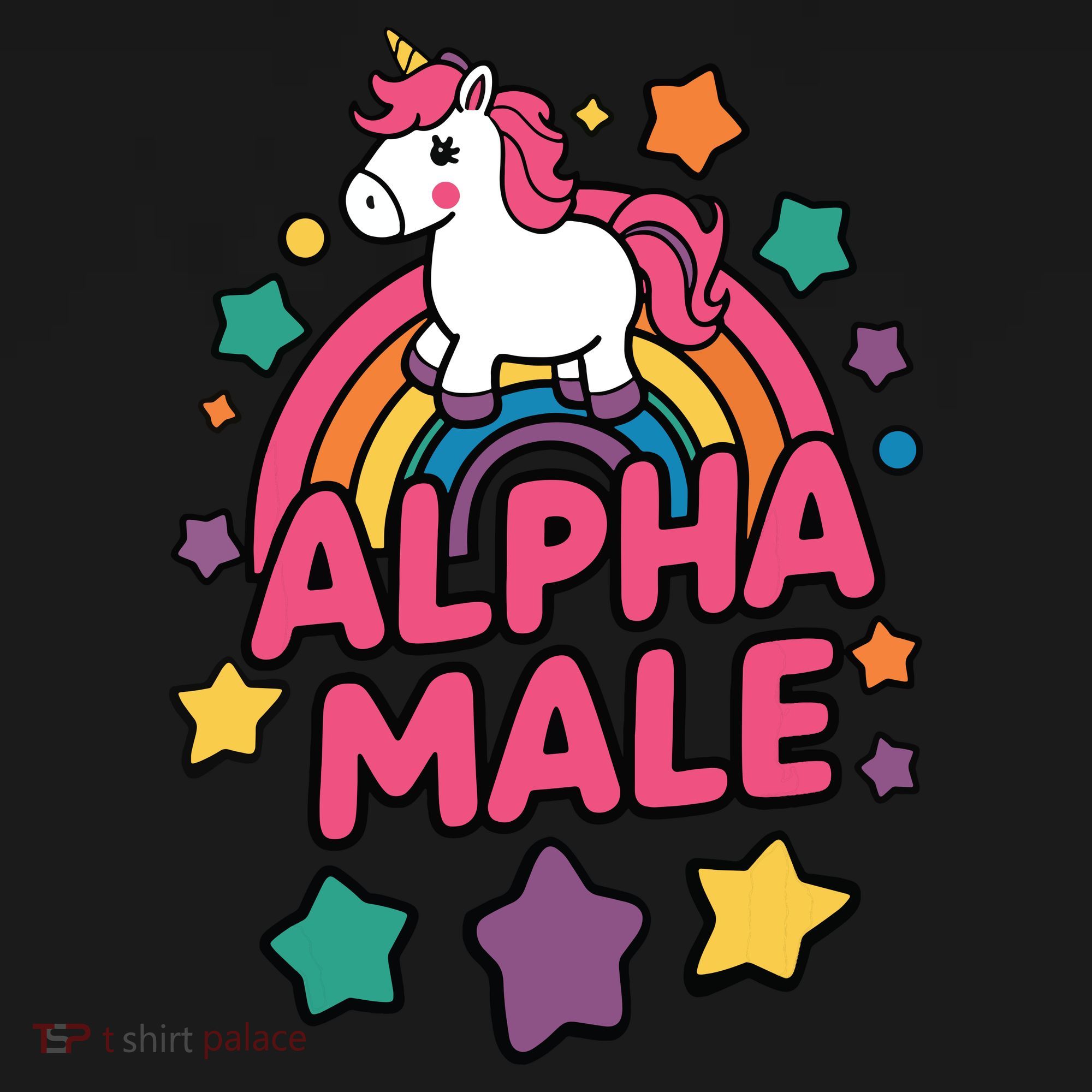 Alpha Male Unicorn Funny Embarrassing Joke Ironic Coaster