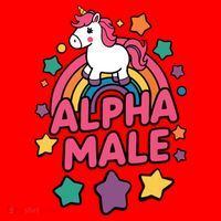 Alpha Male Unicorn Funny Embarrassing Joke Ironic Santa Hat thumb 1