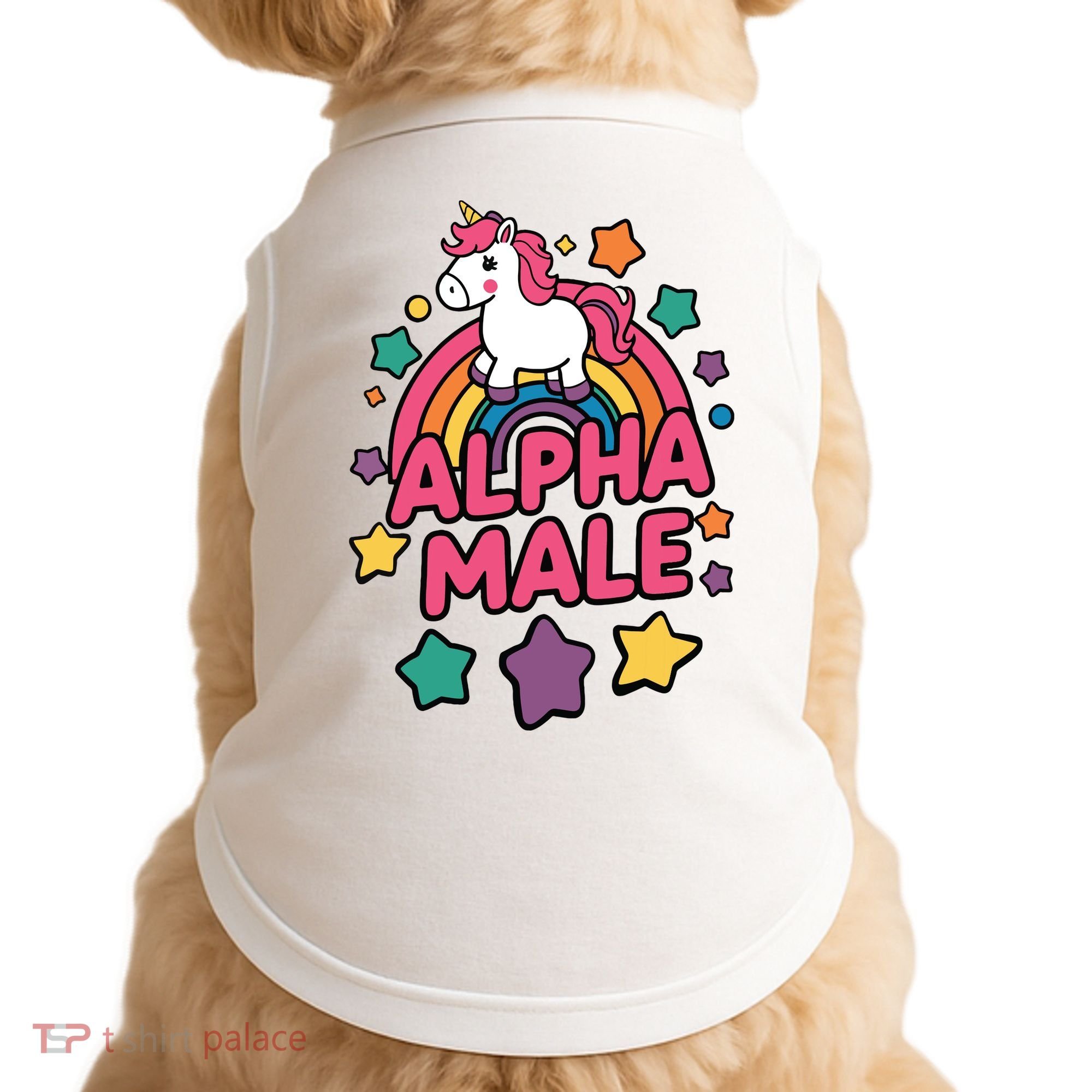 Alpha Male Unicorn Funny Embarrassing Joke Ironic Doggie Tank