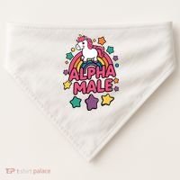 Alpha Male Unicorn Funny Embarrassing Joke Ironic USA-Made Doggie Bandana thumb 0