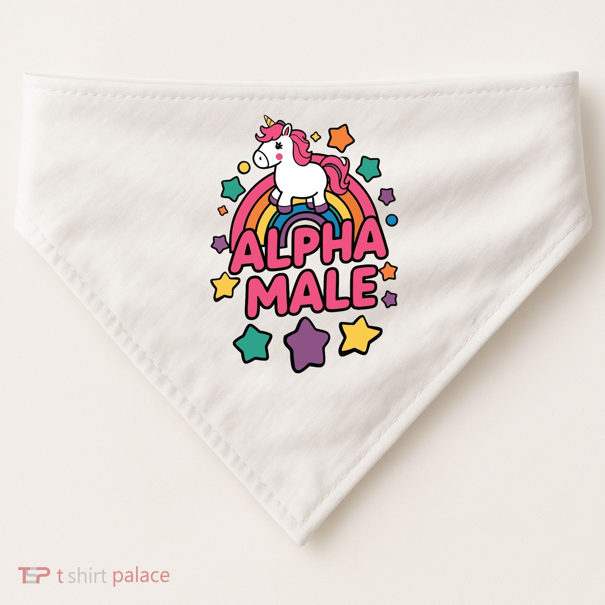 Alpha Male Unicorn Funny Embarrassing Joke Ironic USA-Made Doggie Bandana