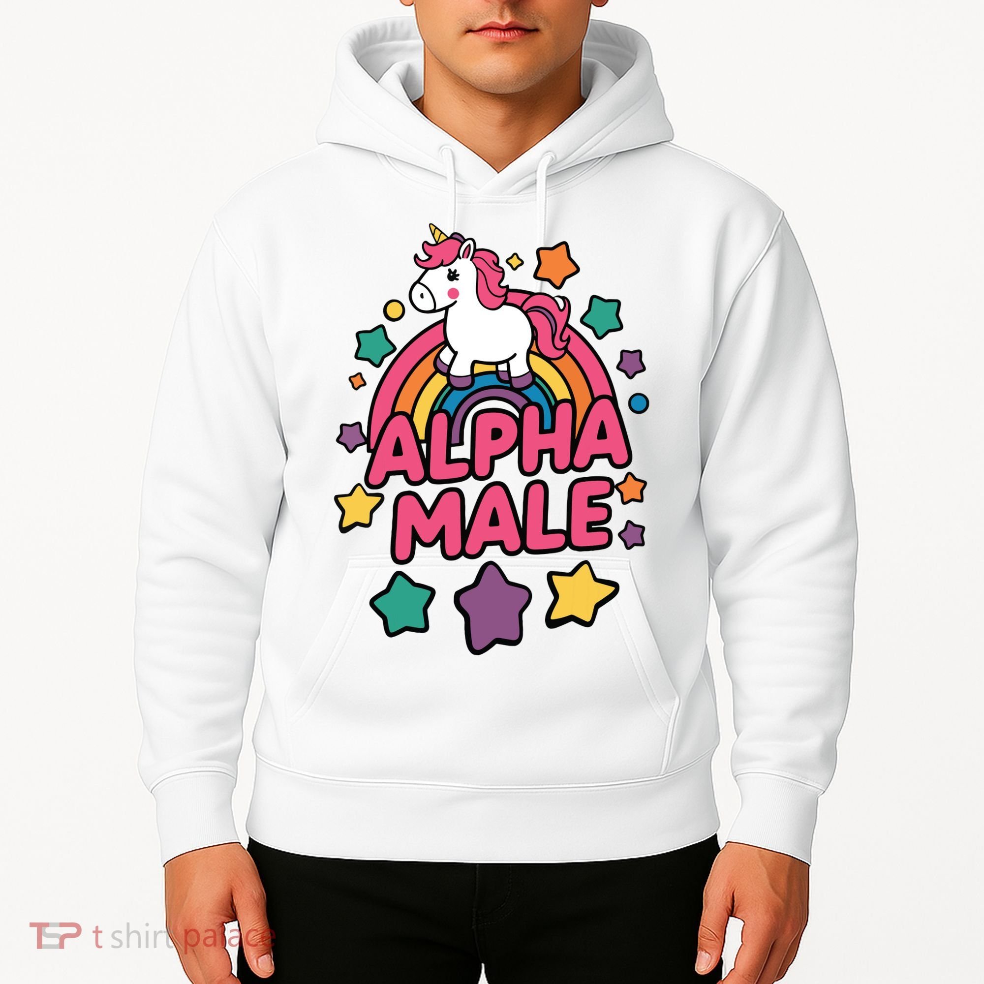 Alpha Male Unicorn Funny Embarrassing Joke Ironic Hoodie