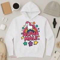 Alpha Male Unicorn Funny Embarrassing Joke Ironic Hoodie thumb 3