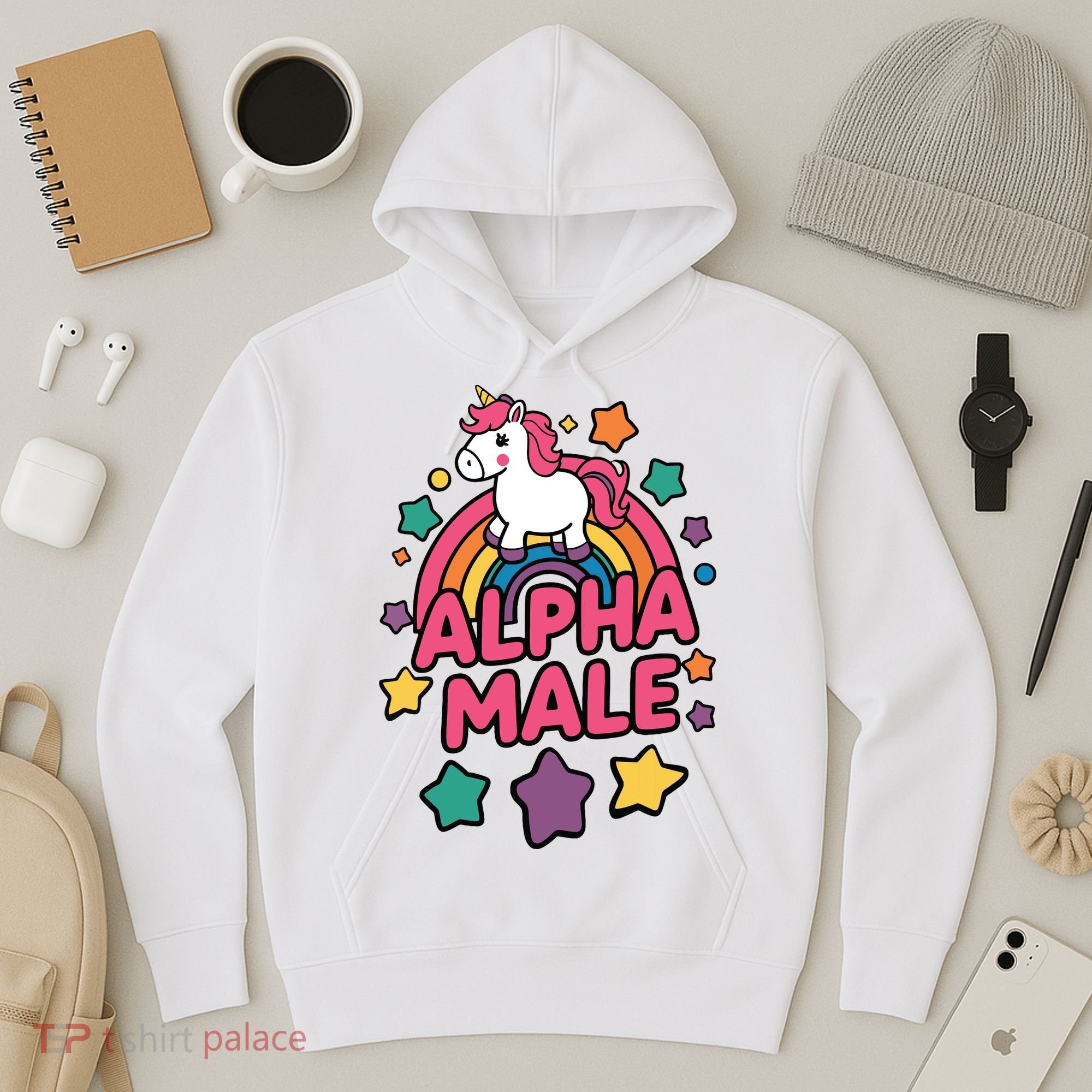 Alpha Male Unicorn Funny Embarrassing Joke Ironic Hoodie