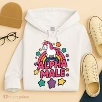 Alpha Male Unicorn Funny Embarrassing Joke Ironic Hoodie thumb 4