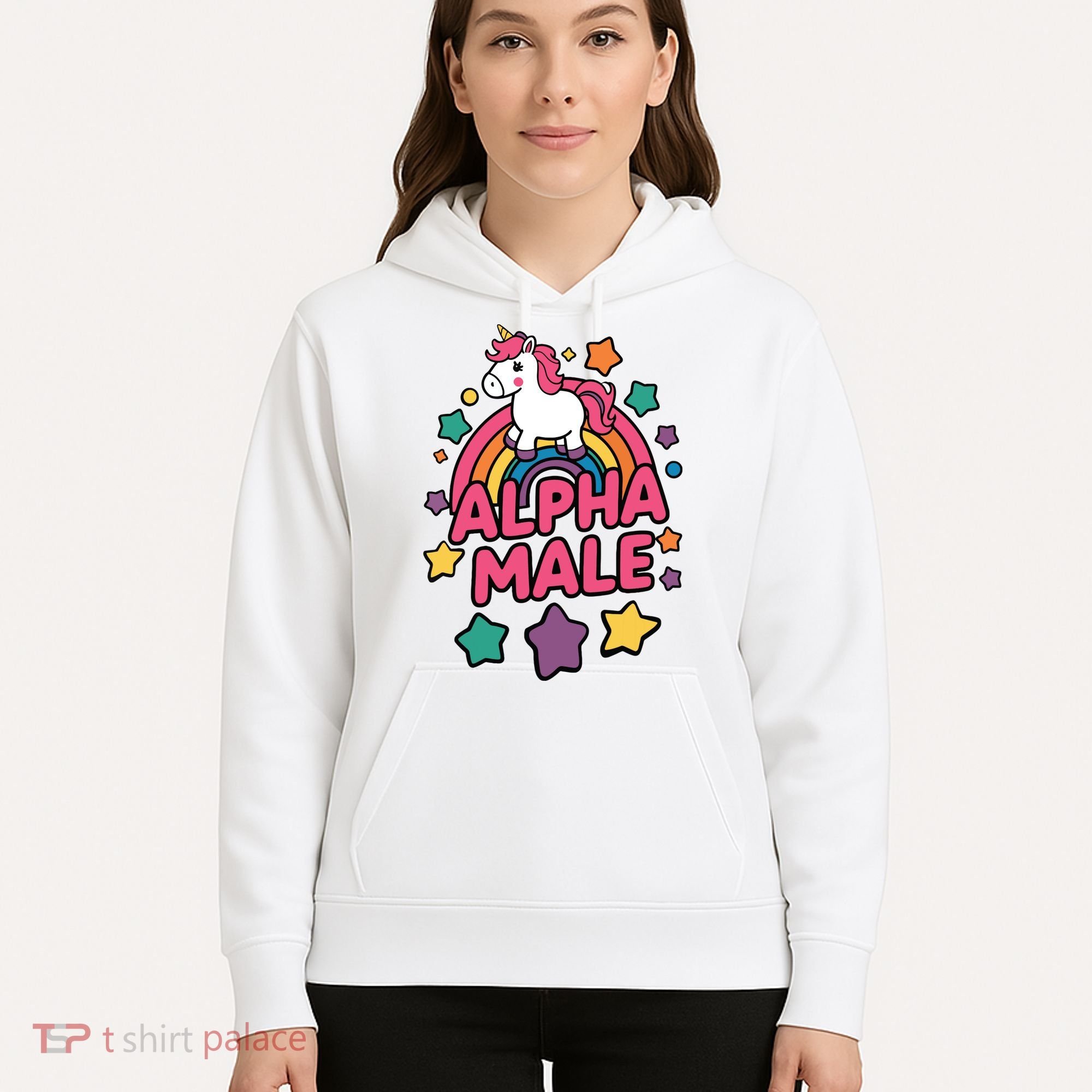 Alpha Male Unicorn Funny Embarrassing Joke Ironic Hoodie