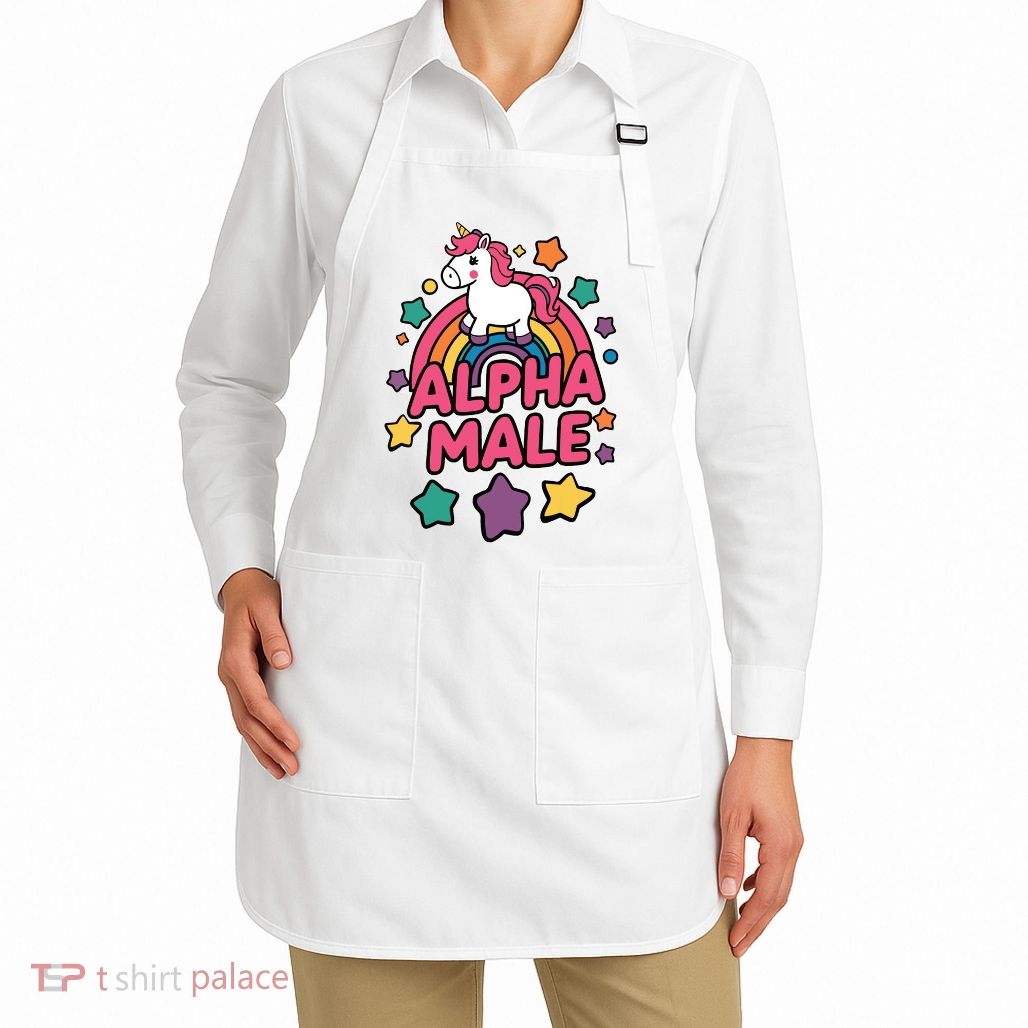 Alpha Male Unicorn Funny Embarrassing Joke Ironic Apron