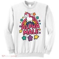 Alpha Male Unicorn Funny Embarrassing Joke Ironic Sweatshirt thumb 0