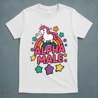 Alpha Male Unicorn Funny Embarrassing Joke Ironic T-Shirt thumb 5