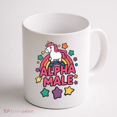 Alpha Male Unicorn Funny Embarrassing Joke Ironic Coffee Mug back
