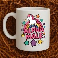 Alpha Male Unicorn Funny Embarrassing Joke Ironic Coffee Mug thumb 2