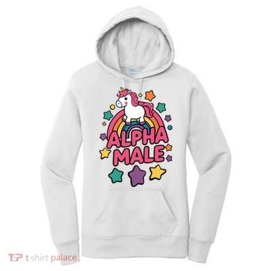 Alpha Male Unicorn Funny Embarrassing Joke Ironic Women's Hoodie