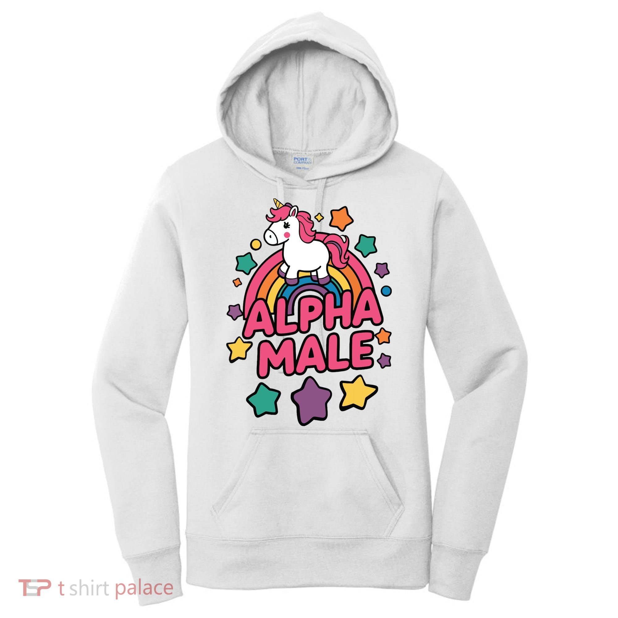 Alpha Male Unicorn Funny Embarrassing Joke Ironic Women's Hoodie