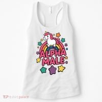 Alpha Male Unicorn Funny Embarrassing Joke Ironic Women's Tank Top thumb 0