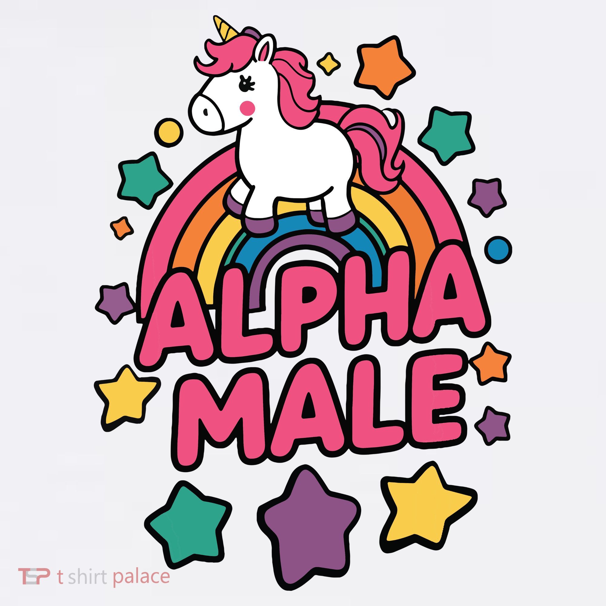 Alpha Male Unicorn Funny Embarrassing Joke Ironic Women's Tank Top