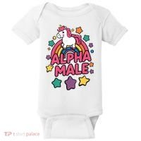 Alpha Male Unicorn Funny Embarrassing Joke Ironic Baby Bodysuit thumb 0