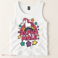 Alpha Male Unicorn Funny Embarrassing Joke Ironic Tank Top thumb 2