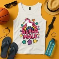 Alpha Male Unicorn Funny Embarrassing Joke Ironic Tank Top thumb 4