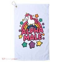 Alpha Male Unicorn Funny Embarrassing Joke Ironic Golf Towel thumb 0