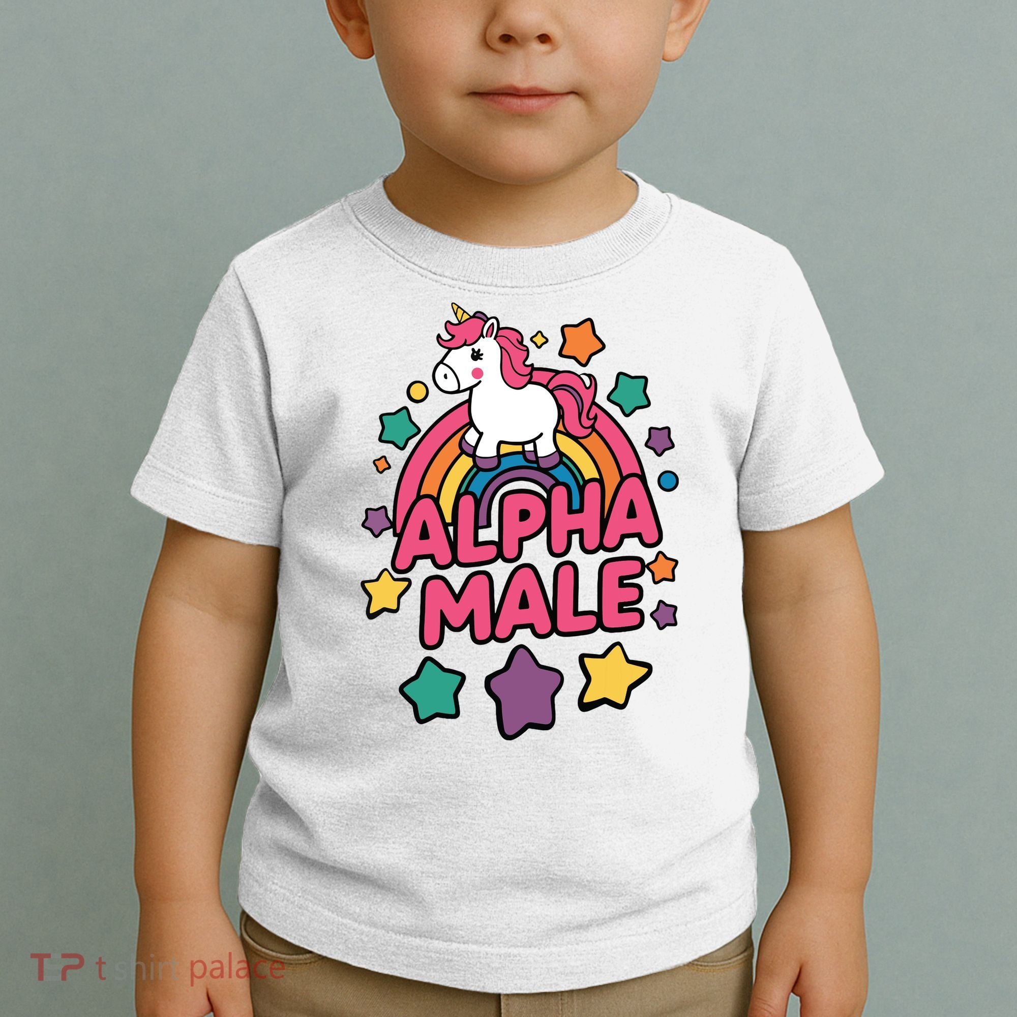 Alpha Male Unicorn Funny Embarrassing Joke Ironic Toddler T-Shirt