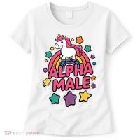 Alpha Male Unicorn Funny Embarrassing Joke Ironic Women's T-Shirt thumb 0