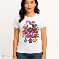 Alpha Male Unicorn Funny Embarrassing Joke Ironic Women's T-Shirt thumb 4