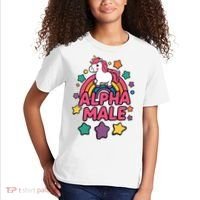 Alpha Male Unicorn Funny Embarrassing Joke Ironic Kids T-Shirt thumb 2