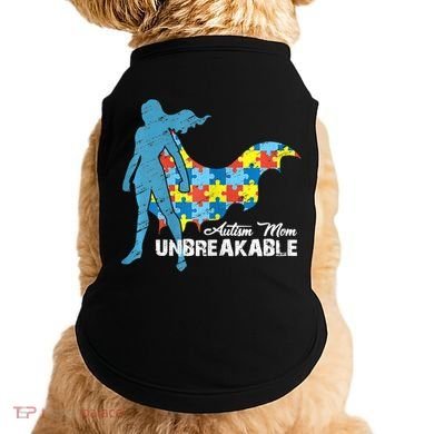 Autism Mom Unbreakable Autism Awareness Puzzle Gift Doggie Tank