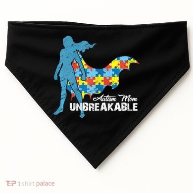 Autism Mom Unbreakable Autism Awareness Puzzle Gift USA-Made Doggie Bandana